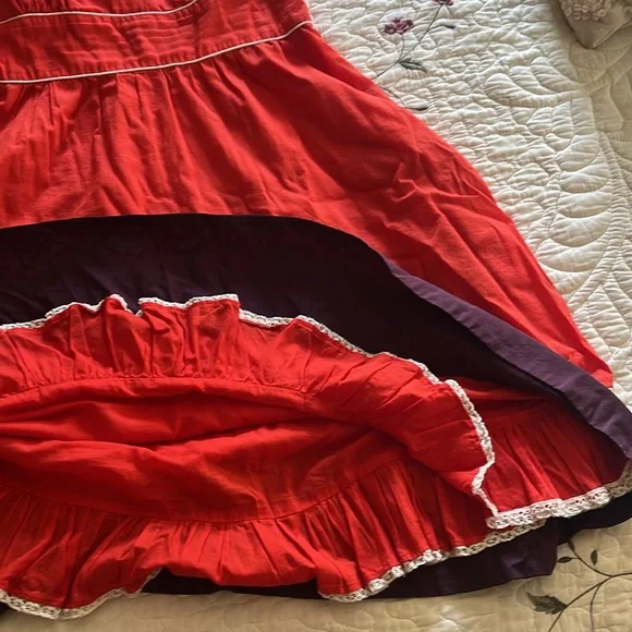 Anthropologie Floreat orangey red dress 12 - Picture 9 of 9